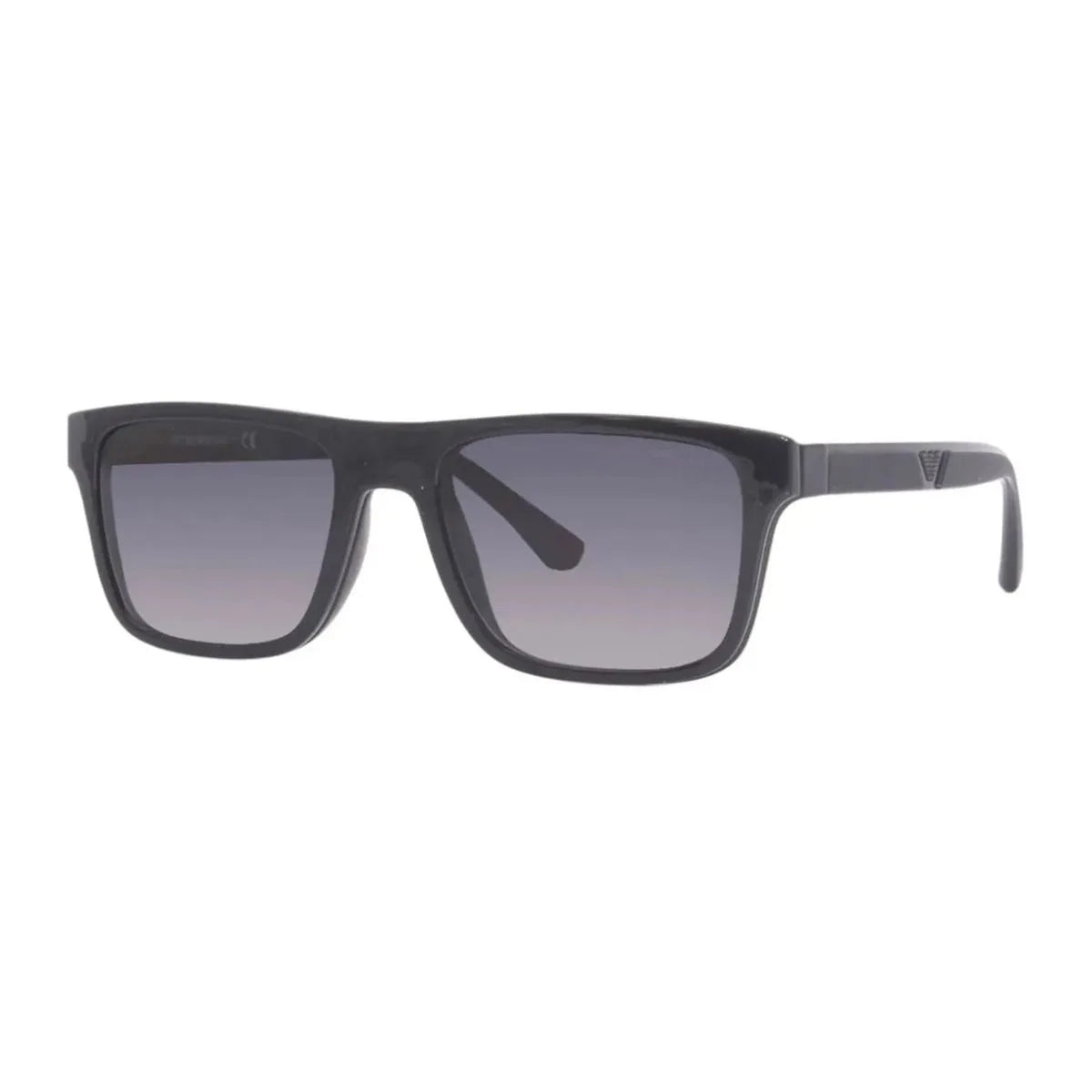 Emporio Armani black sunglasses 4115 5017/1W with 2 clipons, offering stylish versatility. Square-shaped Emporio Armani goggles designed with polarized lenses for superior clarity and fashion optorium.