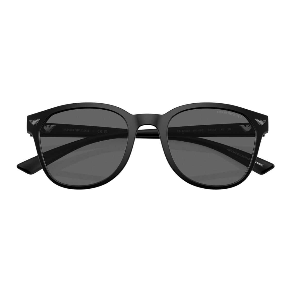 "Lightweight and stylish Emporio Armani EA4225U 5001/87 round UV protection sunglasses for men, buy at Optorium."