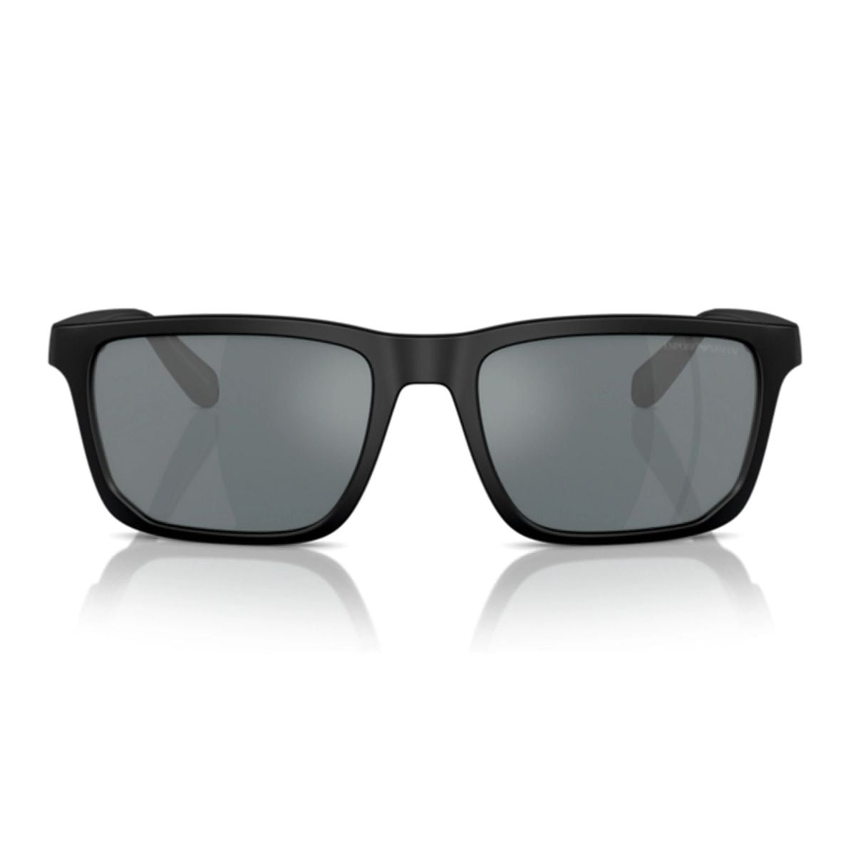 "Emporio Armani EA 4219 5001/6G: Black plastic rectangular sunglasses, 57mm polycarbonate lenses, made in Italy.
"