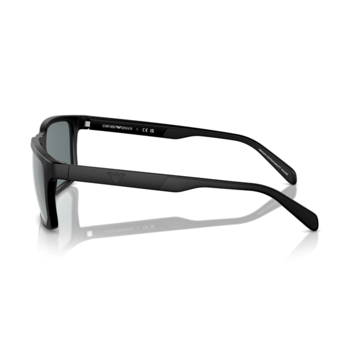 "Emporio Armani EA 4219 5001/6G: Stylish black plastic sunglasses with 57mm lenses, 145mm arm length, Italian craftsmanship.
optorium"