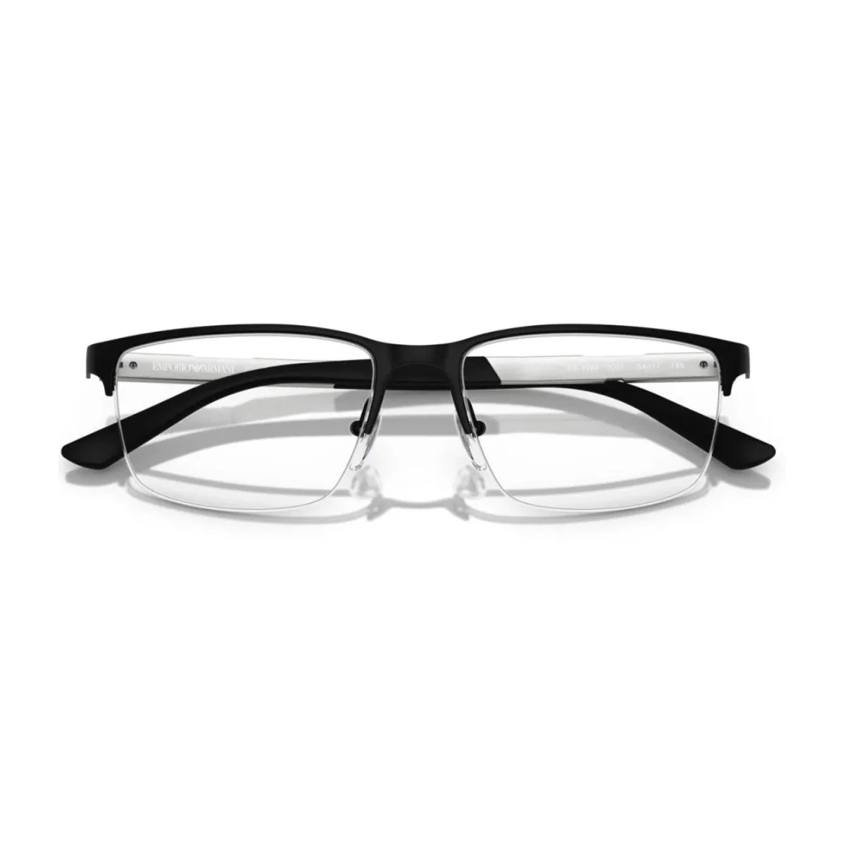Shop Emporio Armani EA 1164 3001 men’s black rectangle optical frame lightweight Armani eyewear