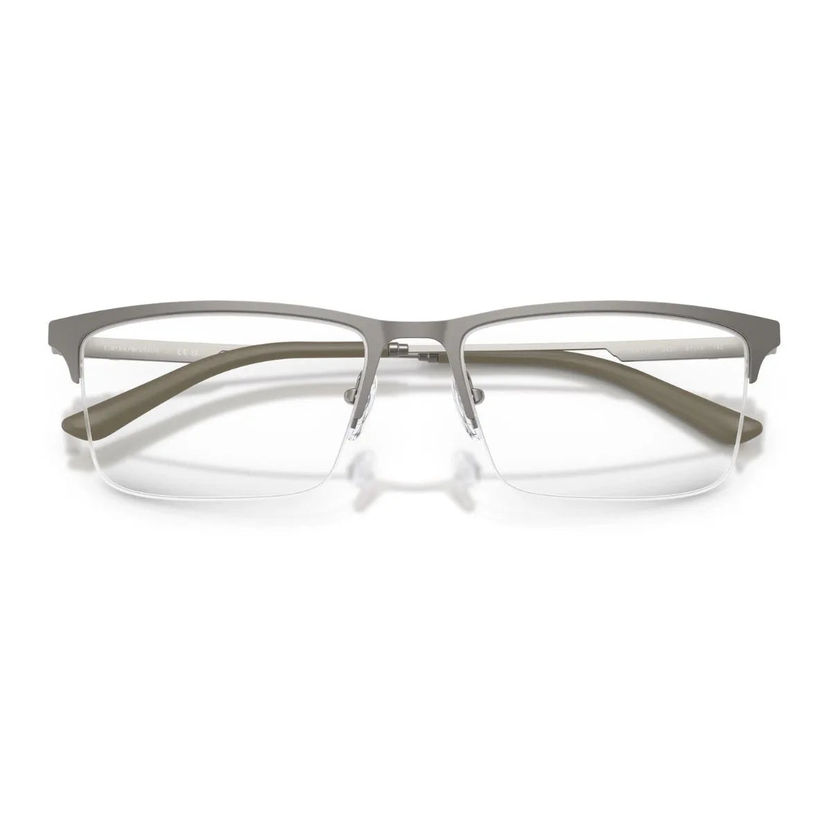 Emporio Armani EA1177 3425 Matte Grey color half rim optical glasses, luxury Emporio Armani eyewear and durable rectangle shape eye frames for men & women in India at Optorium.