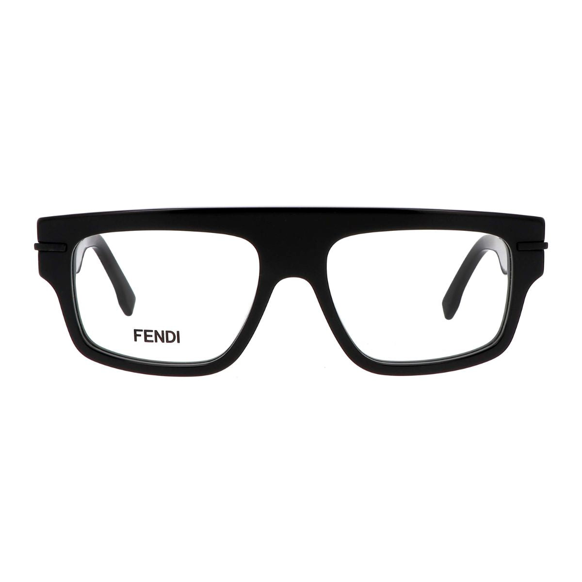 Fendi FE50062I 001 men’s black square eyeglasses with acetate frame, premium Fendi optical frames for men online in India at best price only at optorium.