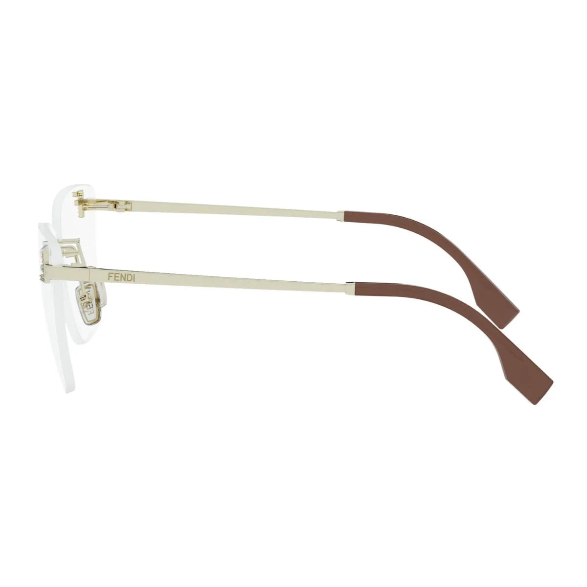 Stylish Fendi FE5133US 032 women eyeglasses with gold metal frame and butterfly shape. Premium Fendi designer optical frame offering comfort, durability, and fashionable everyday style at Optorium.