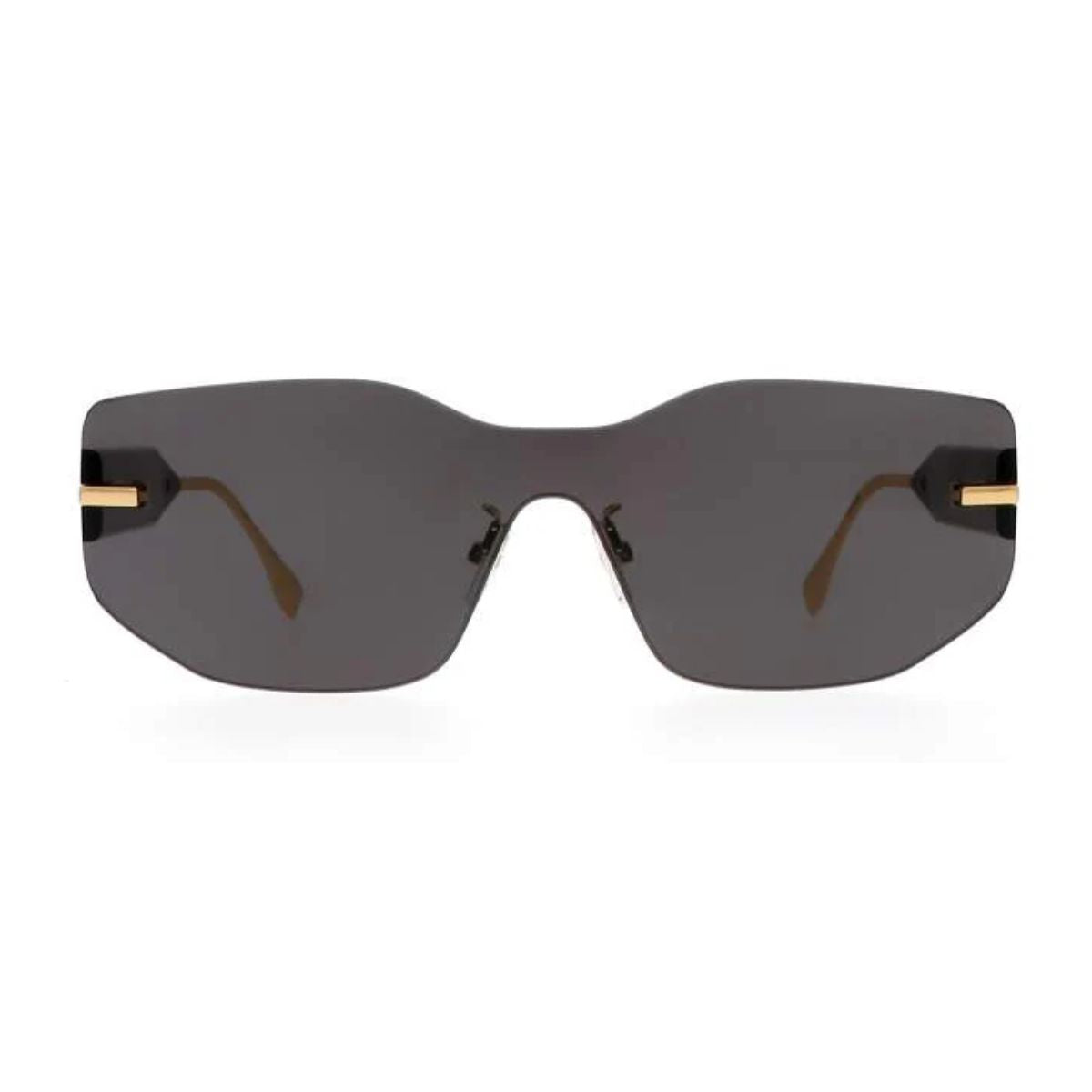 Fendi sunglasses for women cat-eye FE40066U 30A with gold metal frame and grey lenses, offering 100% UV protection. Buy authentic Fendi eyewear online at Optorium.