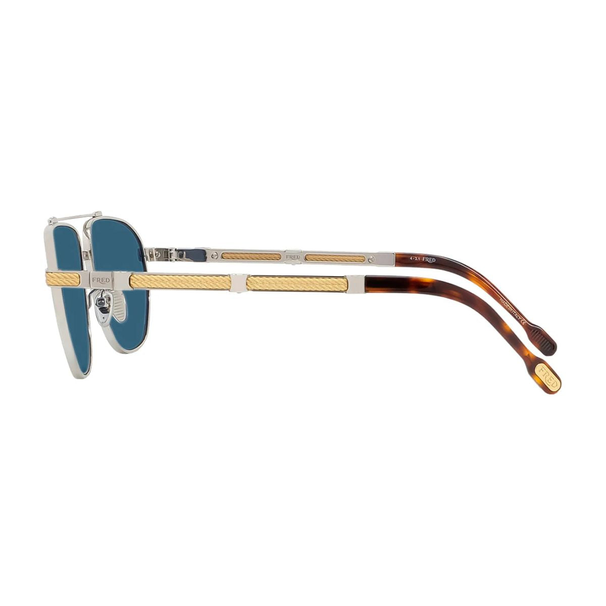 "Fred FG40036U 16V unisex aviator sunglasses with stylish blue lenses, online at Optorium."
