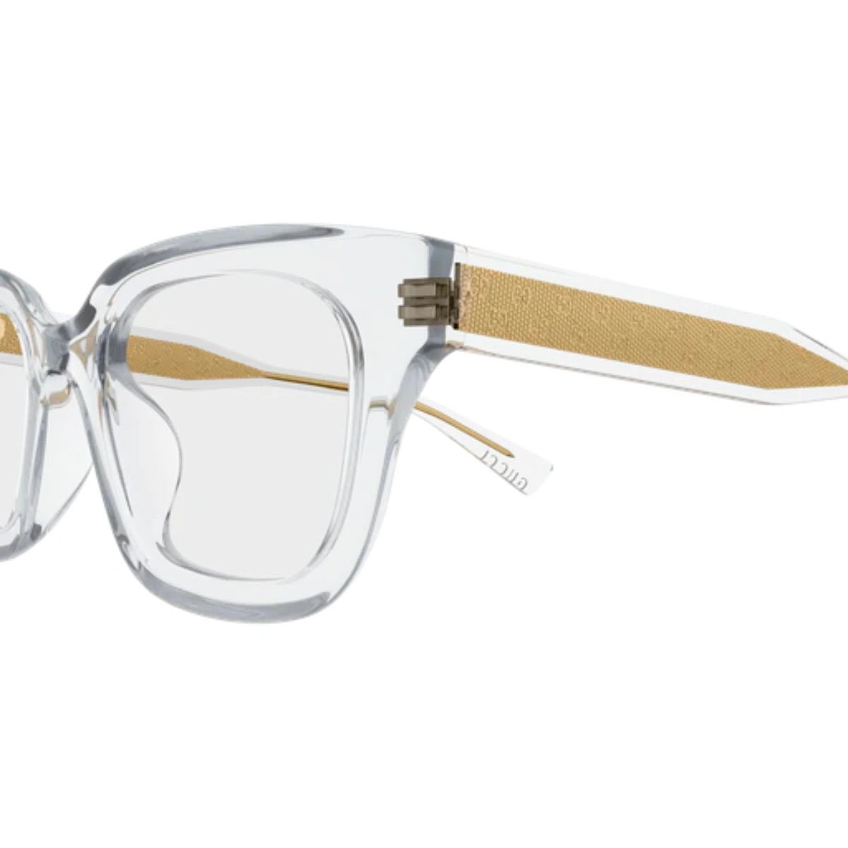 Men Gucci optical frame transparent square glasses front