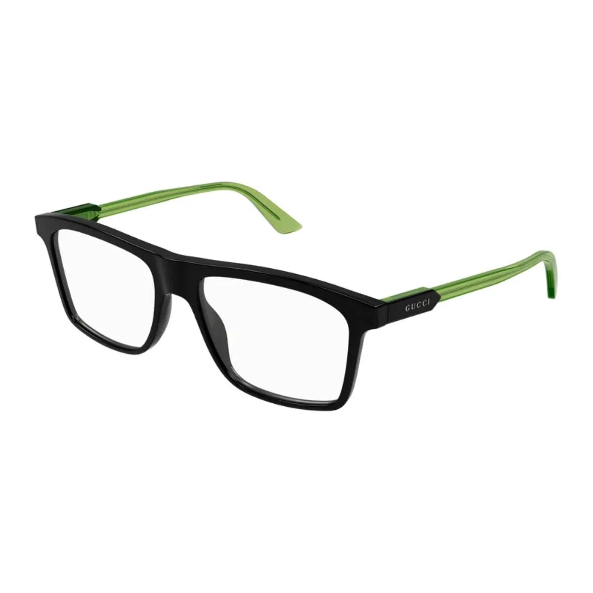 Stylish Gucci Square eyeglasses GG1820O 003 black full frame with red green temples at Optorium