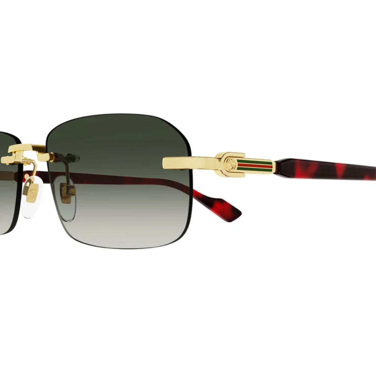 Buy Gucci GG1221S 006 Men's Gold Rectangle Sunglasses – Lightweight and stylish frame with gold detailing, available online at Optorium.