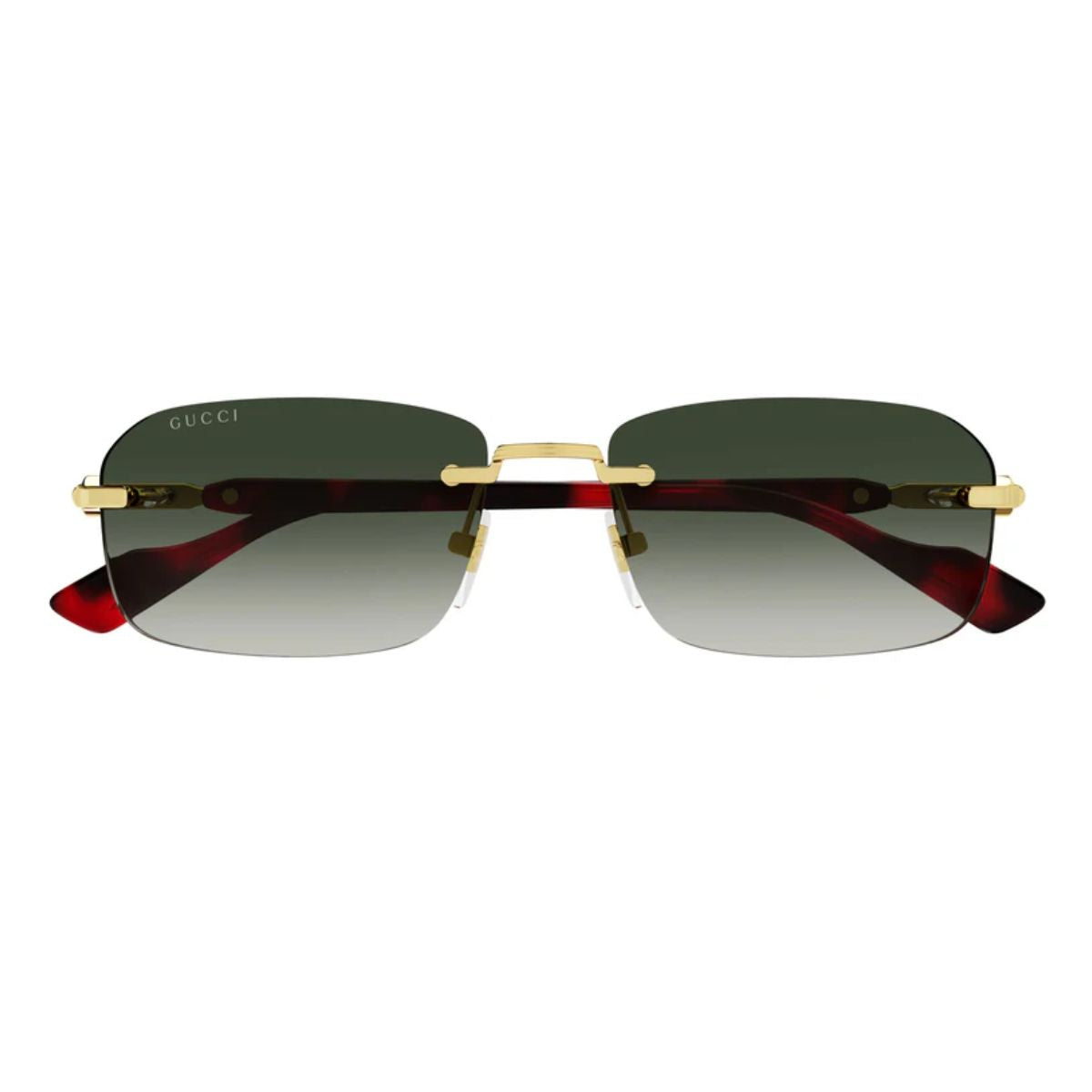 Shop Gucci GG1221S 006 Gold Rectangle Sunglasses – Stylish men's frame with premium gold finish, perfect for a modern look, available online at Optorium.