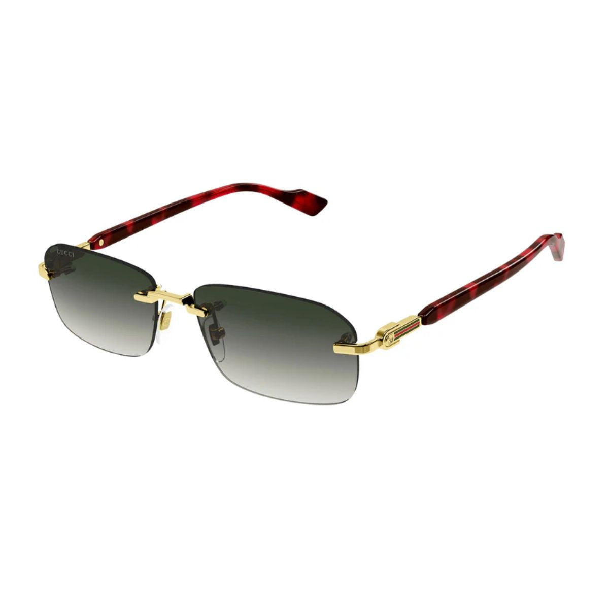Gucci GG1221S 006 Gold Sunglasses for Men – Rectangle shape with UV protection and luxury design, ideal for any occasion, shop online at Optorium.