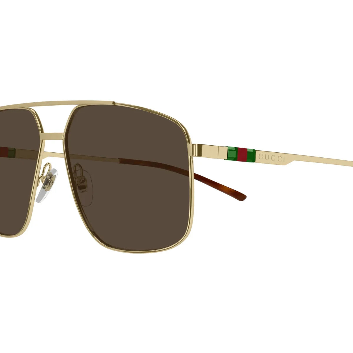 Luxury Gucci GG1676S 002 gold full frame sunglasses for men at Optorium