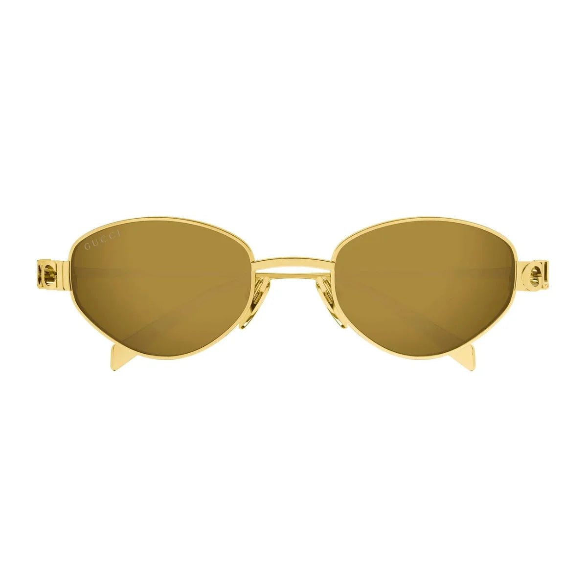 NEW AUTH Gucci Gold Metal Frame Sunglasses with Yellow Gradient Lenses Gucci GG1802S 001 Panthos Sunglasses Yellow Gold - eye-oo.com main image 3