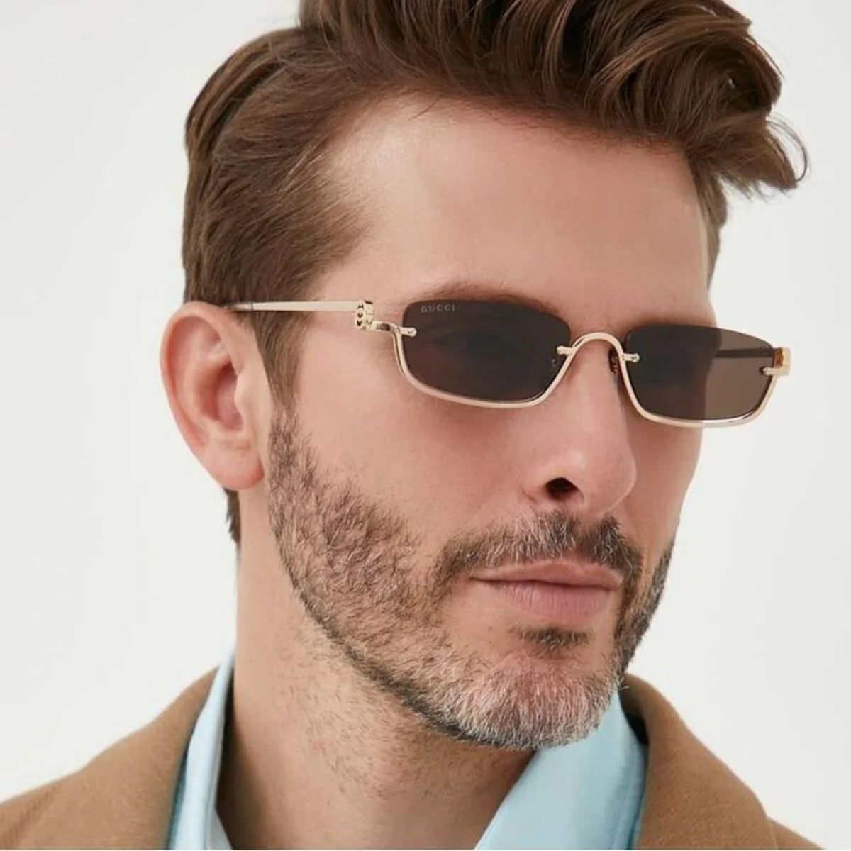 GG1278S 001 Gucci rimless sunglass offering unisex design and UV protection – Optorium.