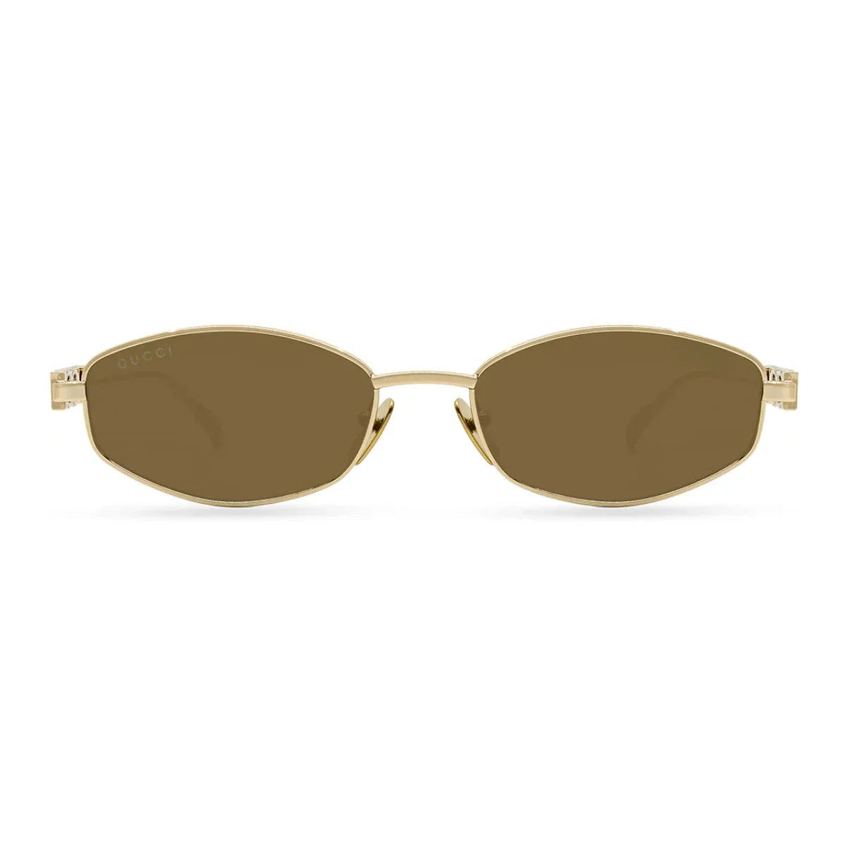 Gucci Sunglass GG 1802S 005 for women in premium gold color, stylish oval shape Gucci sunglasses with UV protection, trending Gucci goggles for fashion lovers online optorium.