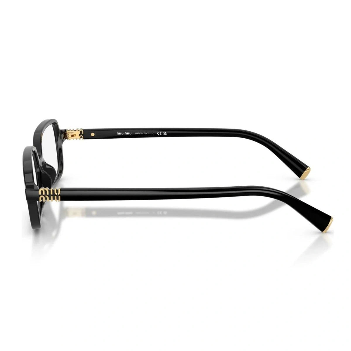 Women eyeglass frame VMU 01Y in black by Miu Miu
