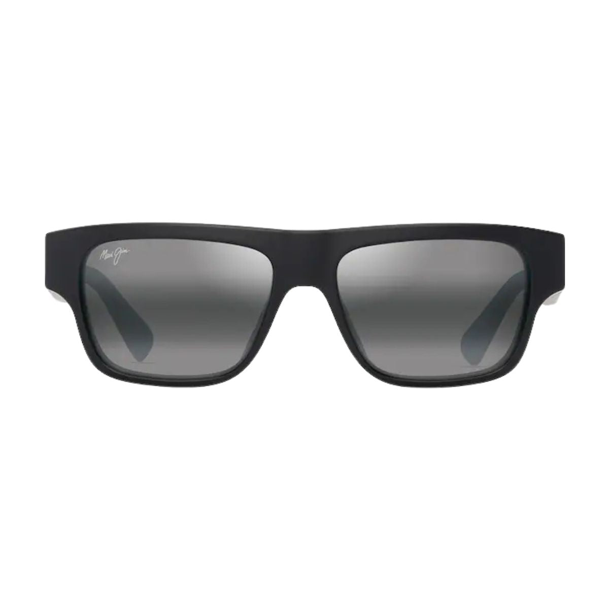 Maui Jim Kokua MJ 638 02 sunglasses for men, matte black frame with grey mirror lenses. Available online at Optorium.