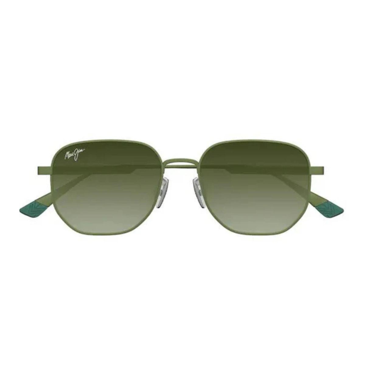 "Maui Jim Lewalani MJ633 15 stylish green polarized sunglasses, square shape for men, premium UV protection – shop online at Optorium."