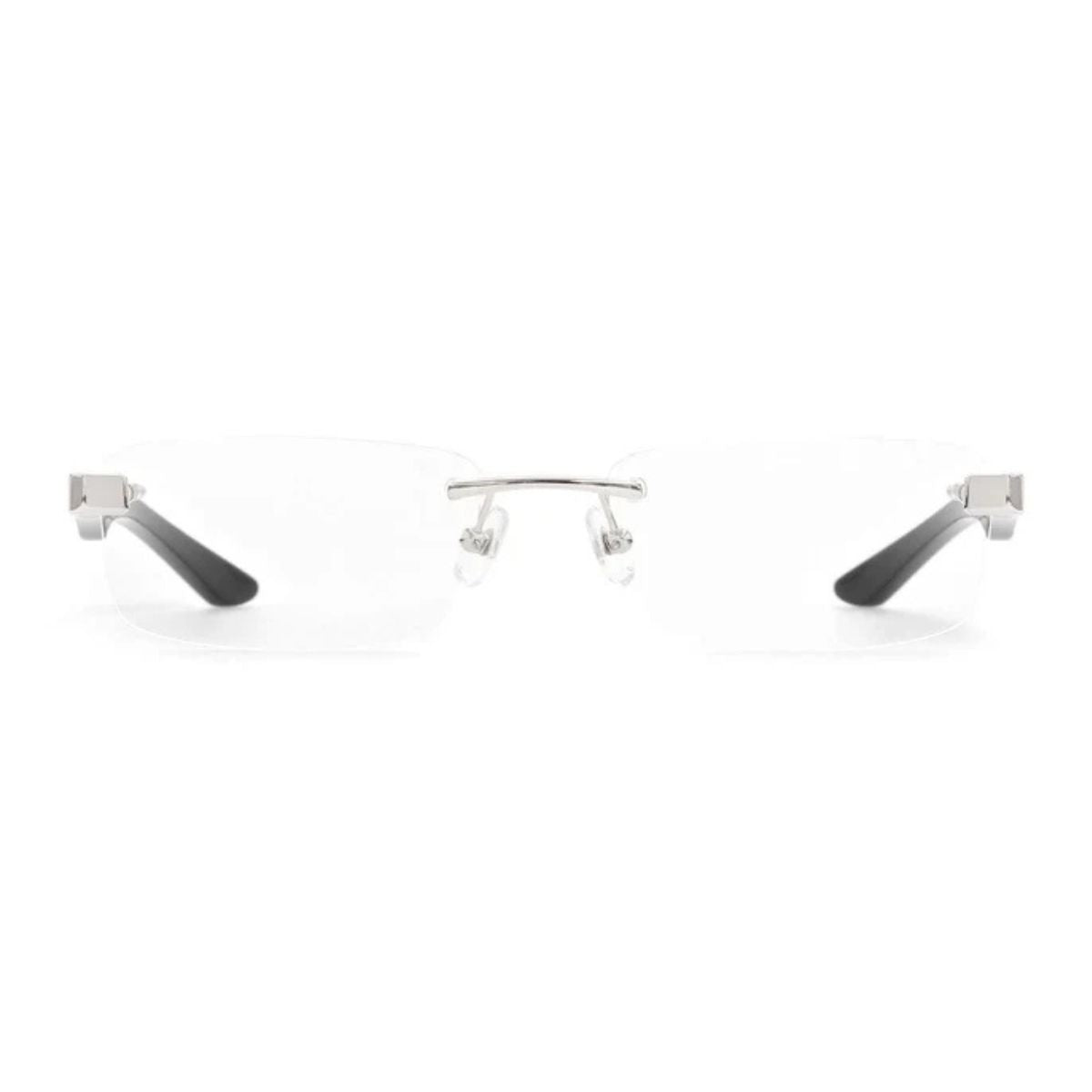 Maybach THE ARTIST III silver optical frame for men & women, rectangle design with platinum plated front and burgundy red wood temples, luxury eyewear trending – shop at optorium.