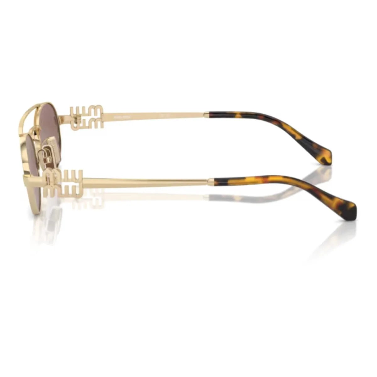 Buy women’s Miu Miu sunglasses SMU 54Z ZVN 70D, gold Miu Miu oval eyewear with UV protection, and premium Miu Miu shades perfect for luxury fashion lovers worldwide, optorium.
