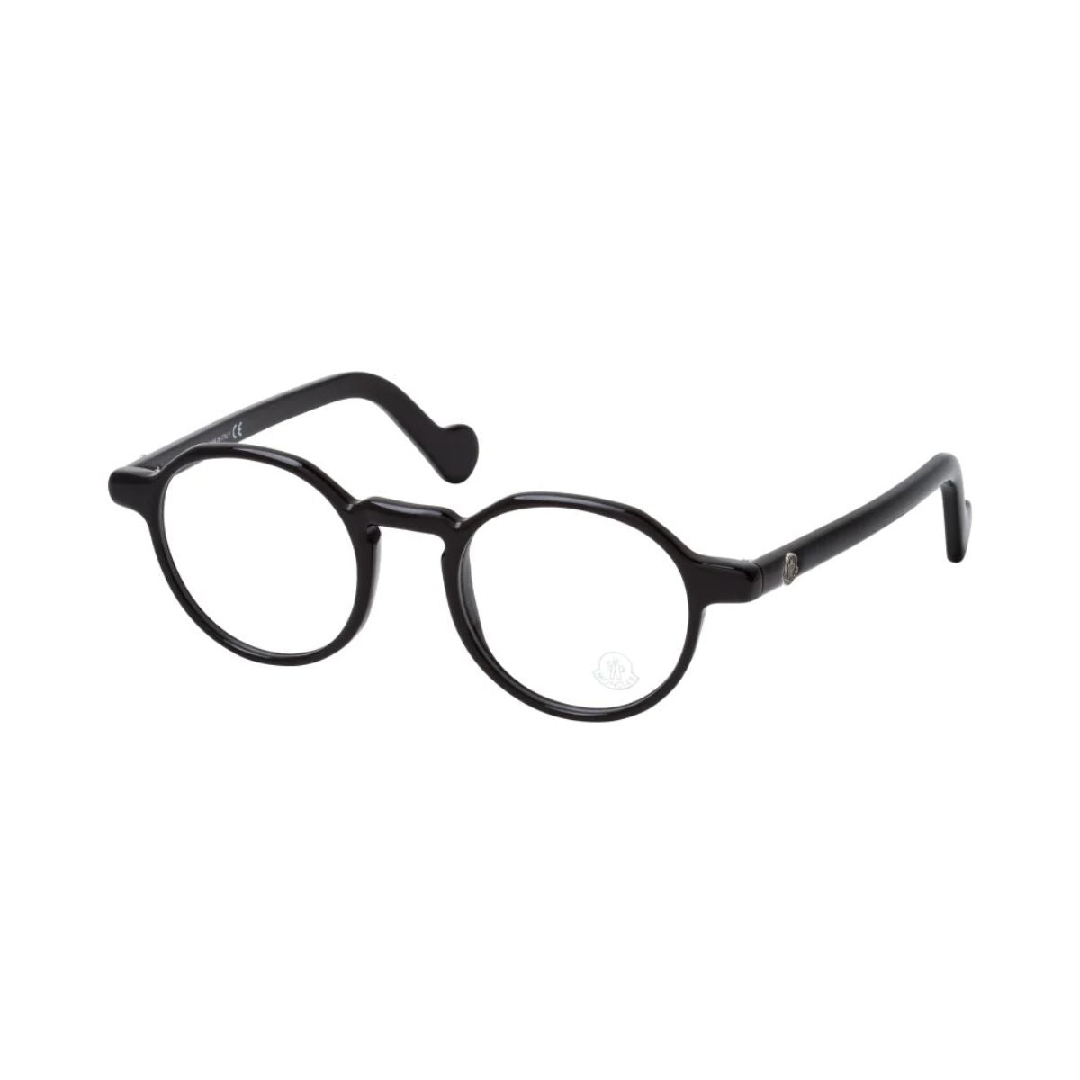 "Shop stylish Moncler ML5030 001 black round frame at Optorium."