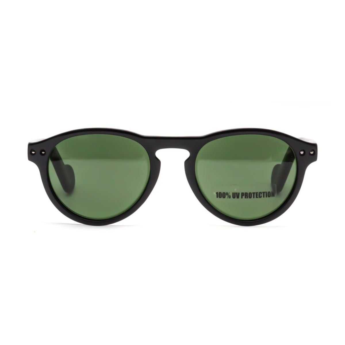 "Moncler ML 0038 J1N round green lens sunglasses online at Optorium."