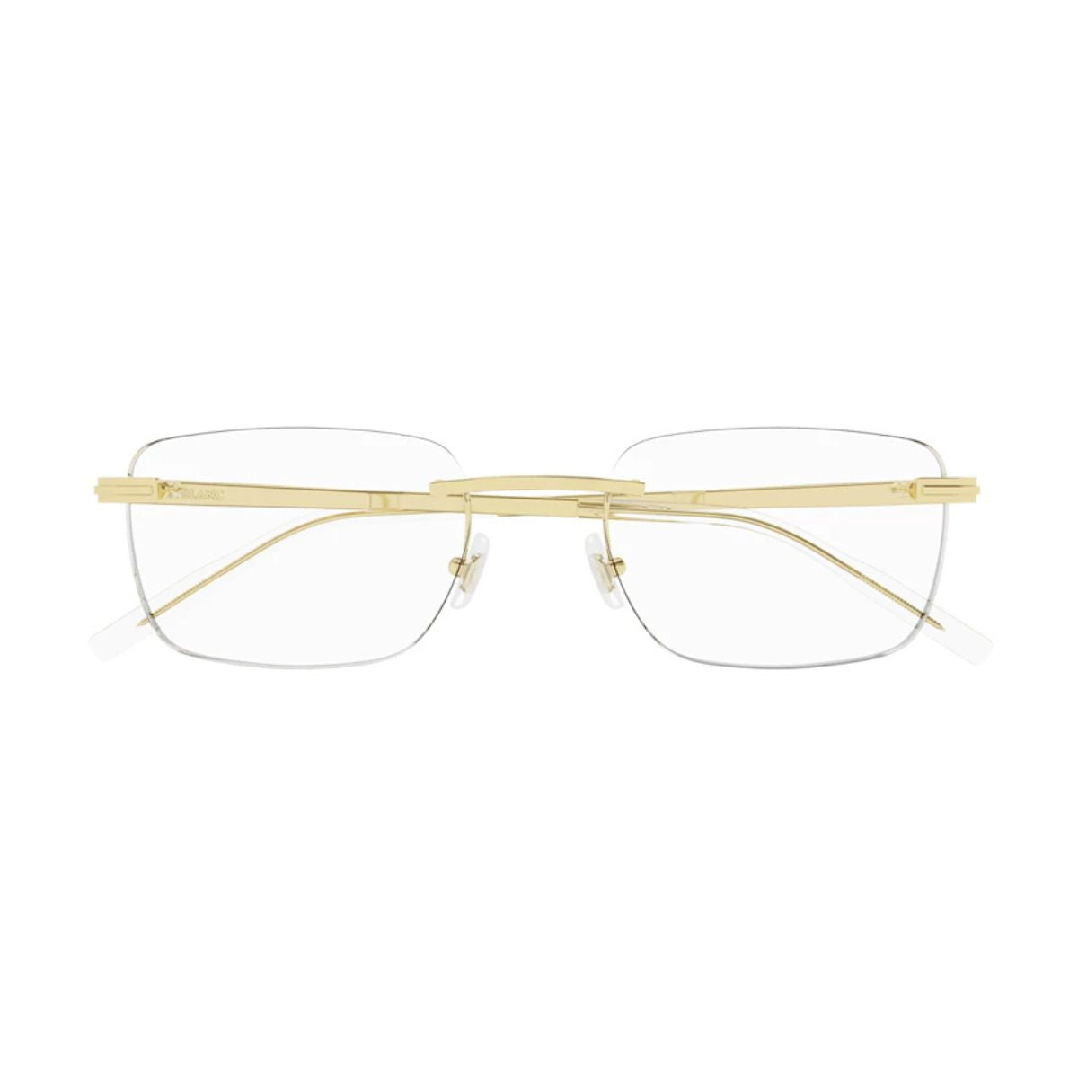 "Mont Blanc MB0279O 002 rimless square gold frame, stylish and durable, online at Optorium."
