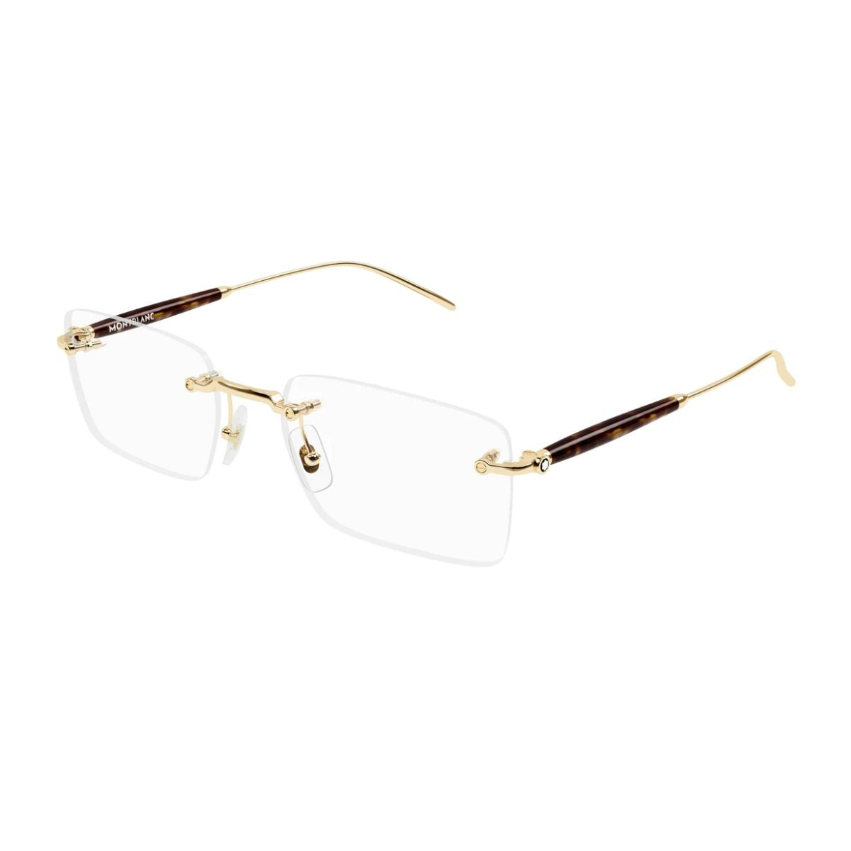 Stylish Mont Blanc optical frame for men MB0411O 002 gold , crafted in a rectangle shape for comfort and class. Shop top-quality mont blanc eyewear at optorium.