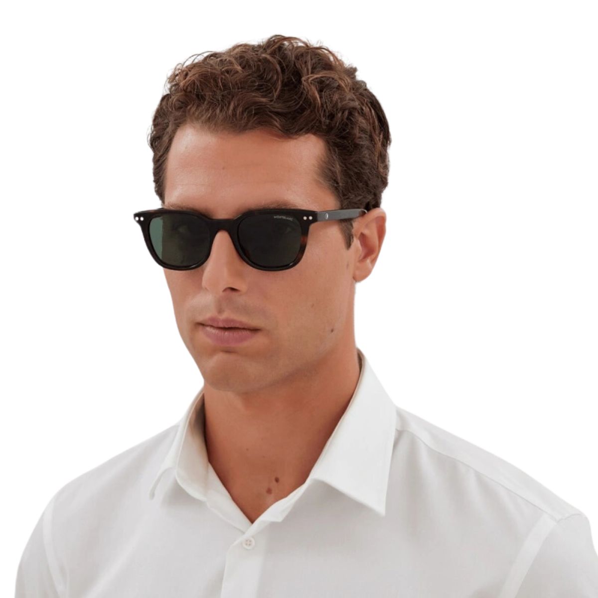 "Mont Blanc Sqaure Havana Sunglasses For Mens At Optorium"