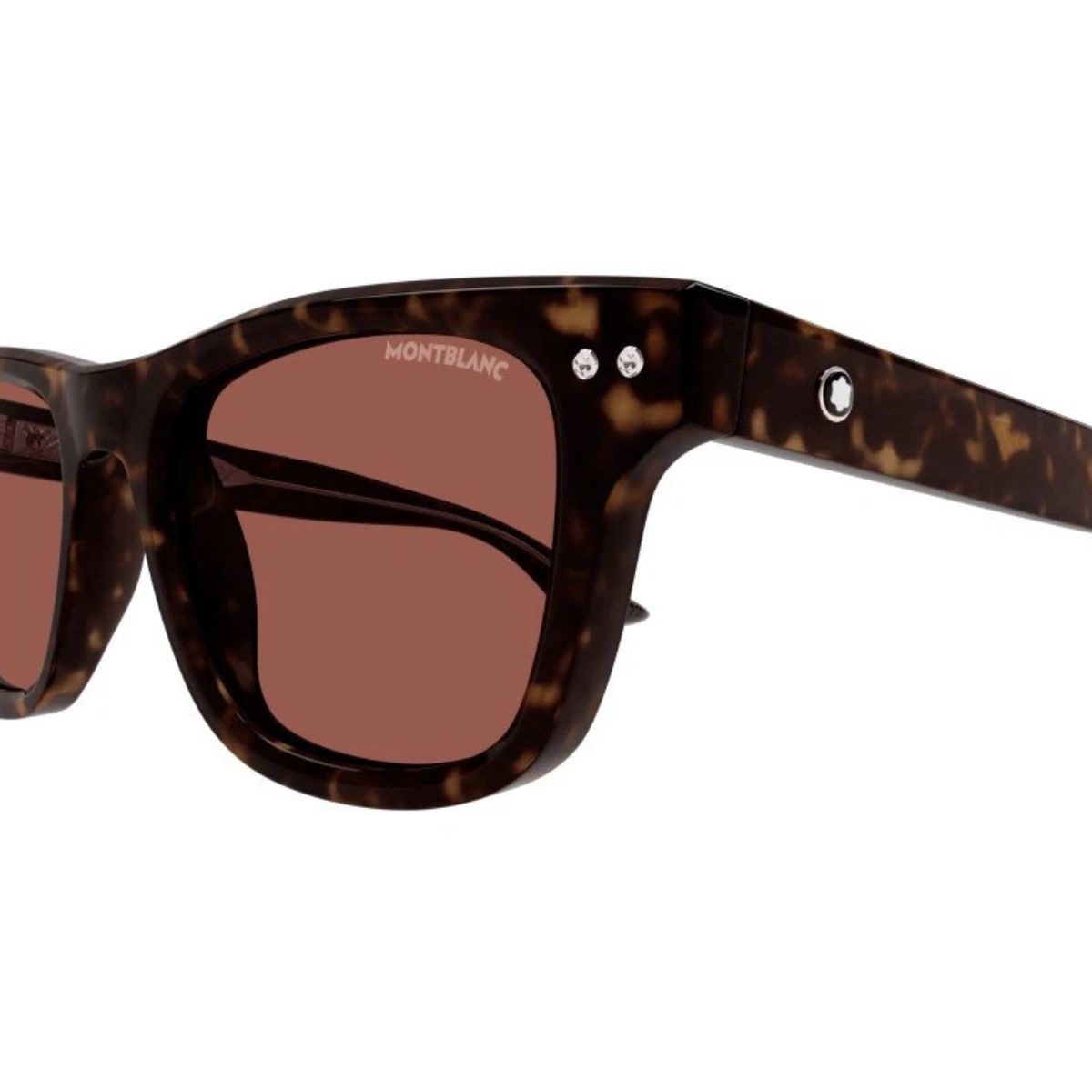 Mont Blanc Sunglasses MB0254S 007 stylish square shape with UV protection, featuring a havana color goggles for men’s premium eyewear. Shop online at Optorium.