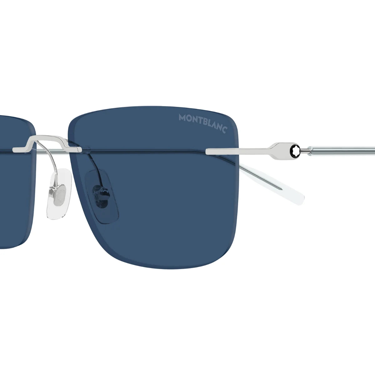 Montblanc MB 0429S 004 navy blue lens rectangle sunglasses for men - Optorium
