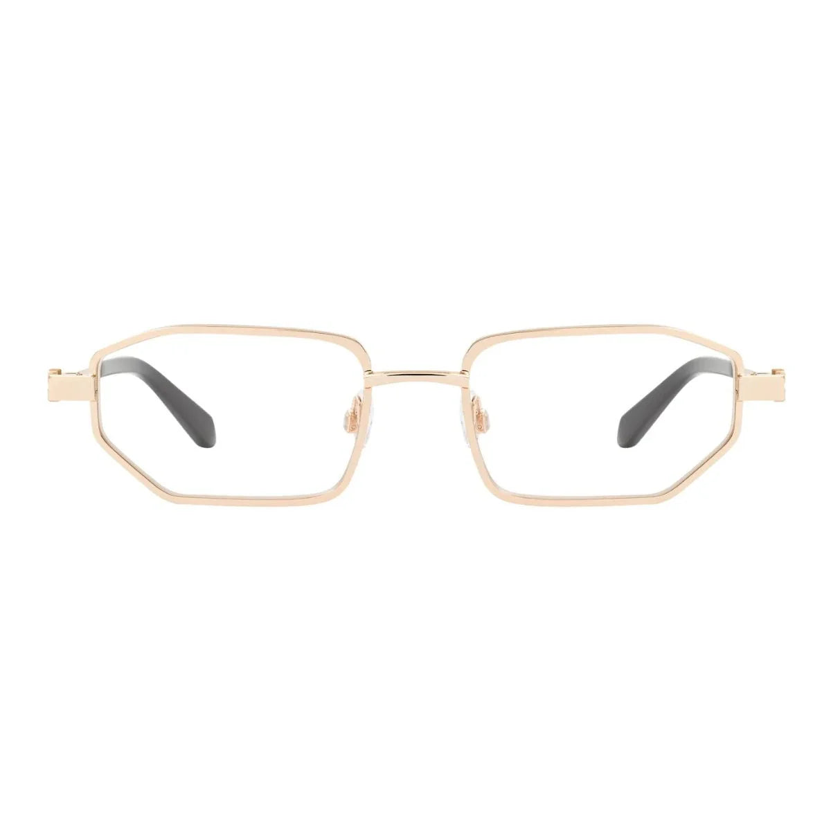 Off White eyeglasses OERJ089 7600 in premium gold color, stylish Off White optical glasses and prescription frames for men and women, trending designer Off White eyeglass frames online optorium.
