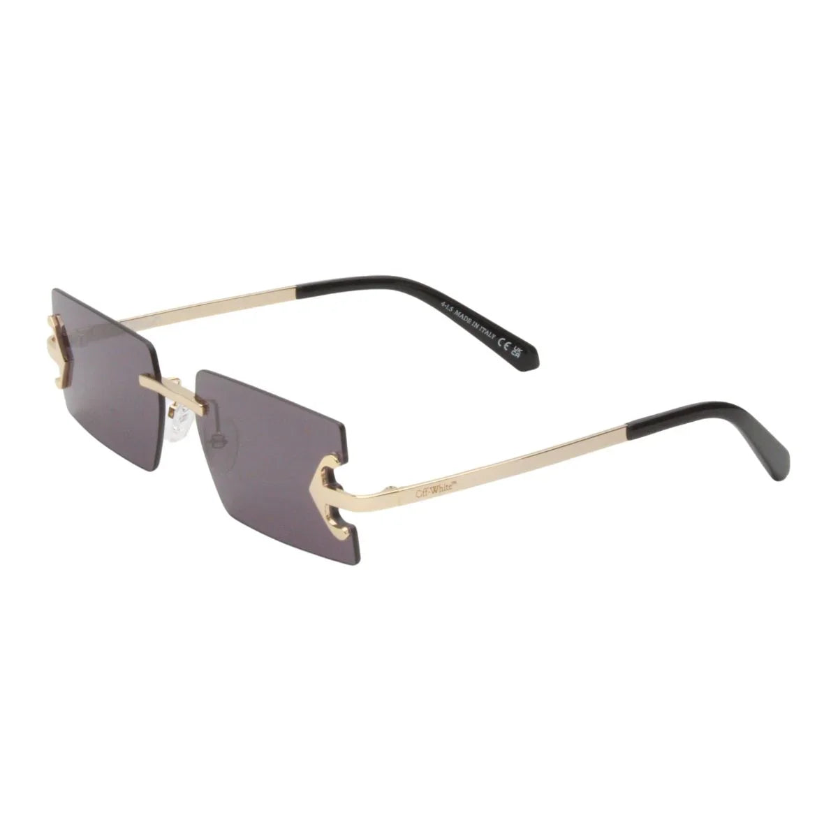 Trending gold Off White Sunglass OERI155 7607, UV protection off white sunglasses mens, stylish rectangle shape off white shades for men and women. optorium