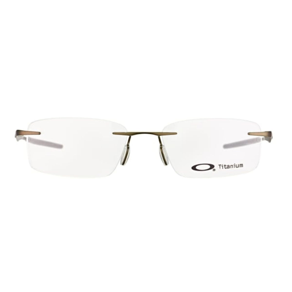 "Oakley 5118 0153 men's rimless rectangle eyewear blends style and durability, online at Optorium."