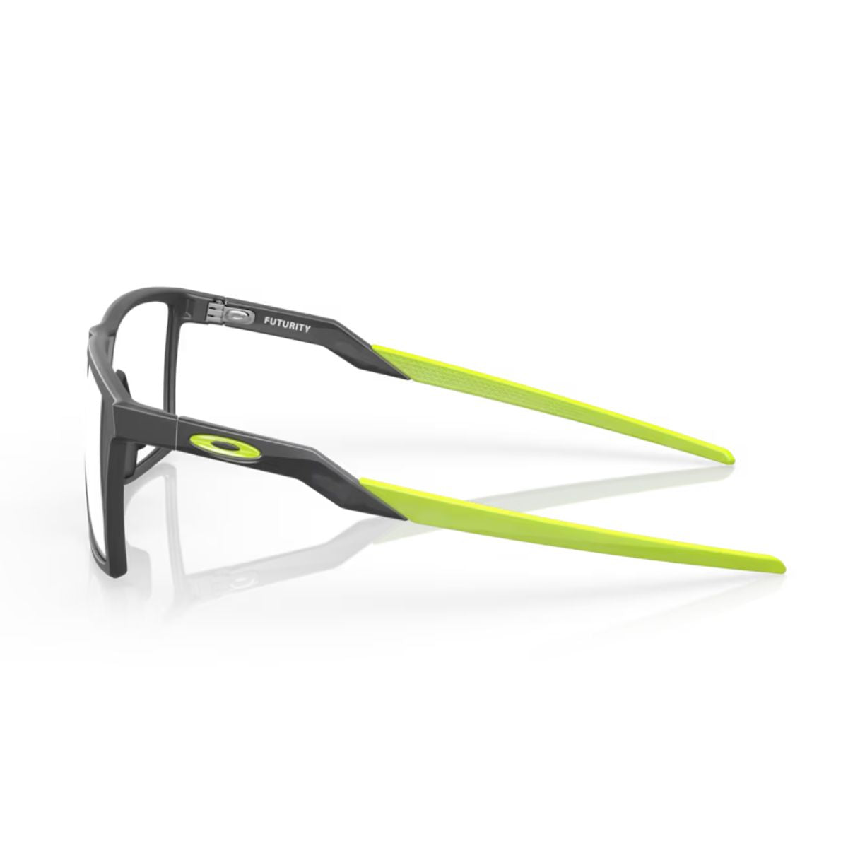 "Lightweight Oakley Futurity OX 8052 0255 satin grey smoke eyeglasses frame online at Optorium."