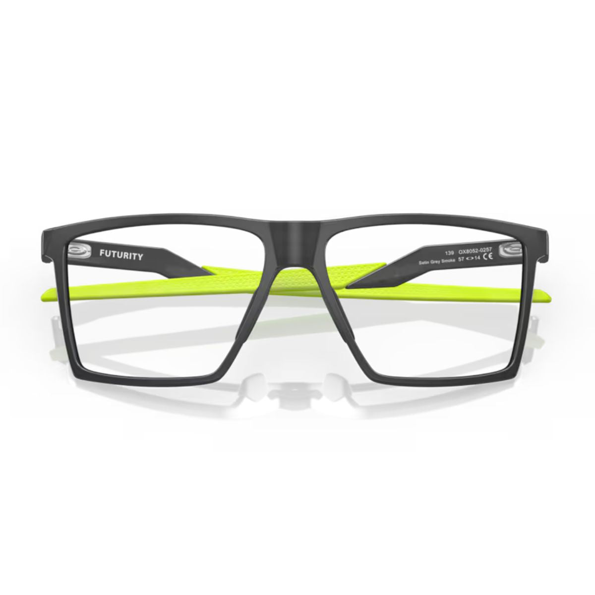 "Oakley Futurity OX 8052 0255 eyeglasses frame in satin grey smoke, O'Matter material online at Optorium."