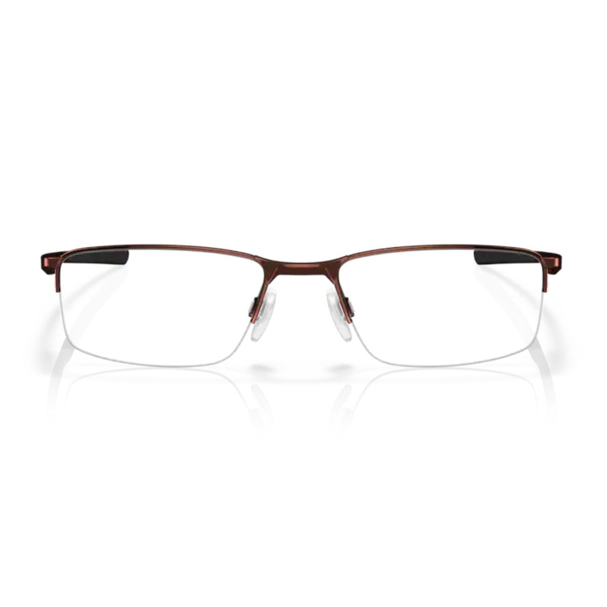 "Oakley Socket 5.5 OX3218-1154 rectangle half-rim metal frame lightweight eyewear online at optorium."