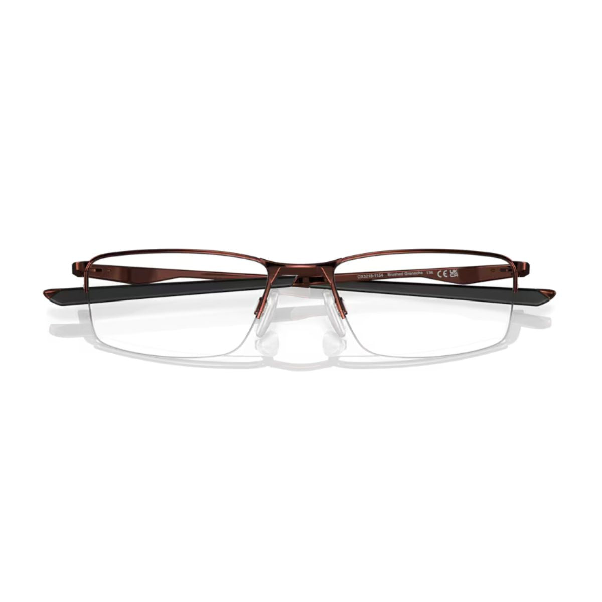 "Rectangle half-rim Oakley Socket 5.5 OX3218-1154 stylish metal frame eyewear online at optorium."
