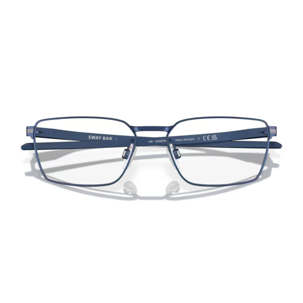 "Oakley OX5078-0455 rectangle frame crafted from titanium in matte midnight online at optorium."
