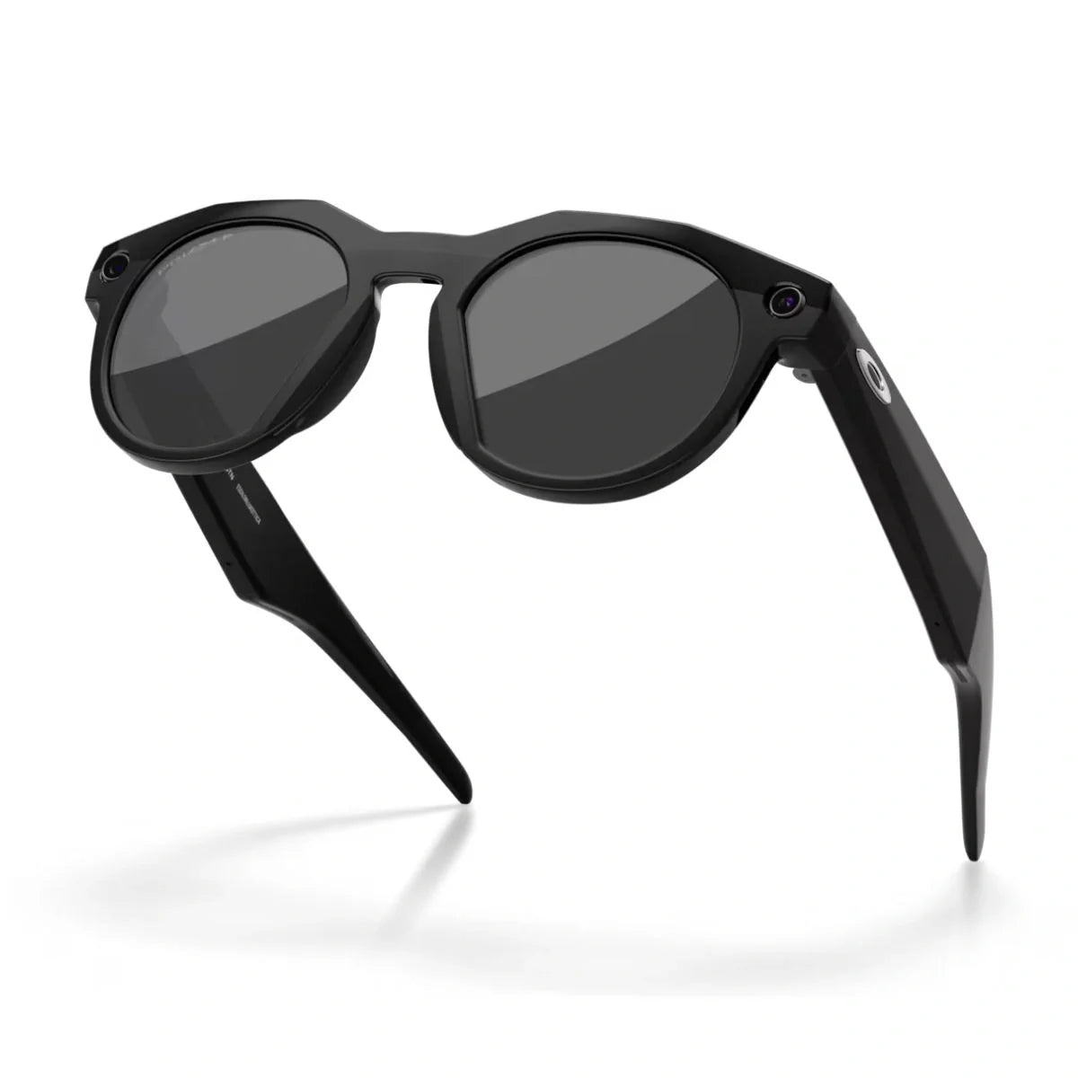 Oakley Meta HSTN smart glasses online in black color with advanced AI features, Prizm Black Polarized lens and trendy round Oakley frame, available at Optorium India.