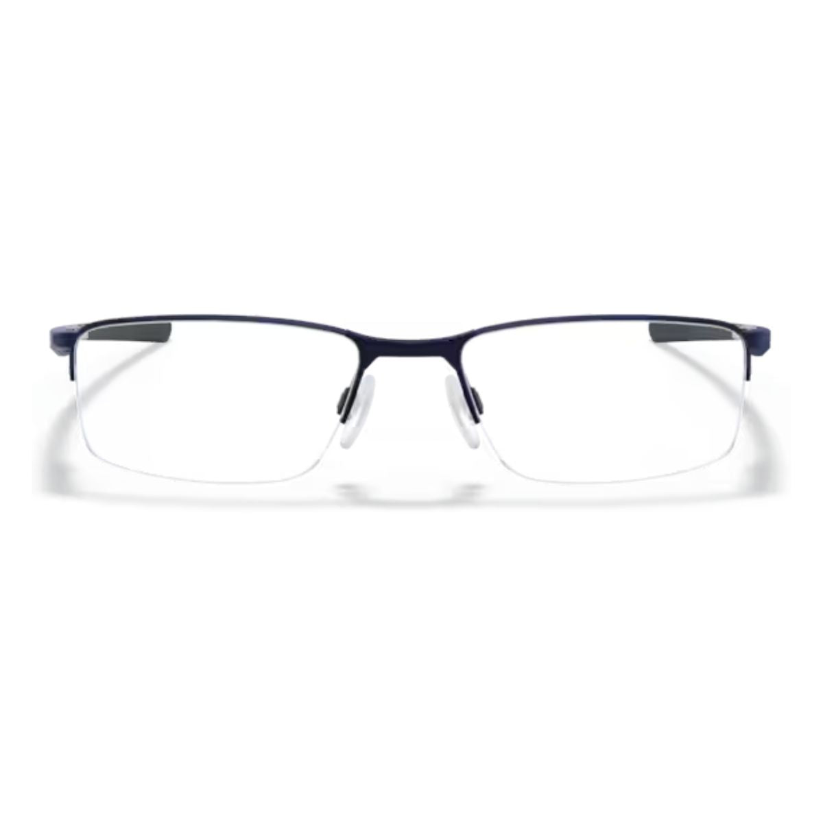Oakley Socket 5.5 eyeglasses for men with Matte Midnight finish, crafted with lightweight C‑5 metal and half-rim rectangle frames for lasting durability – Optorium.