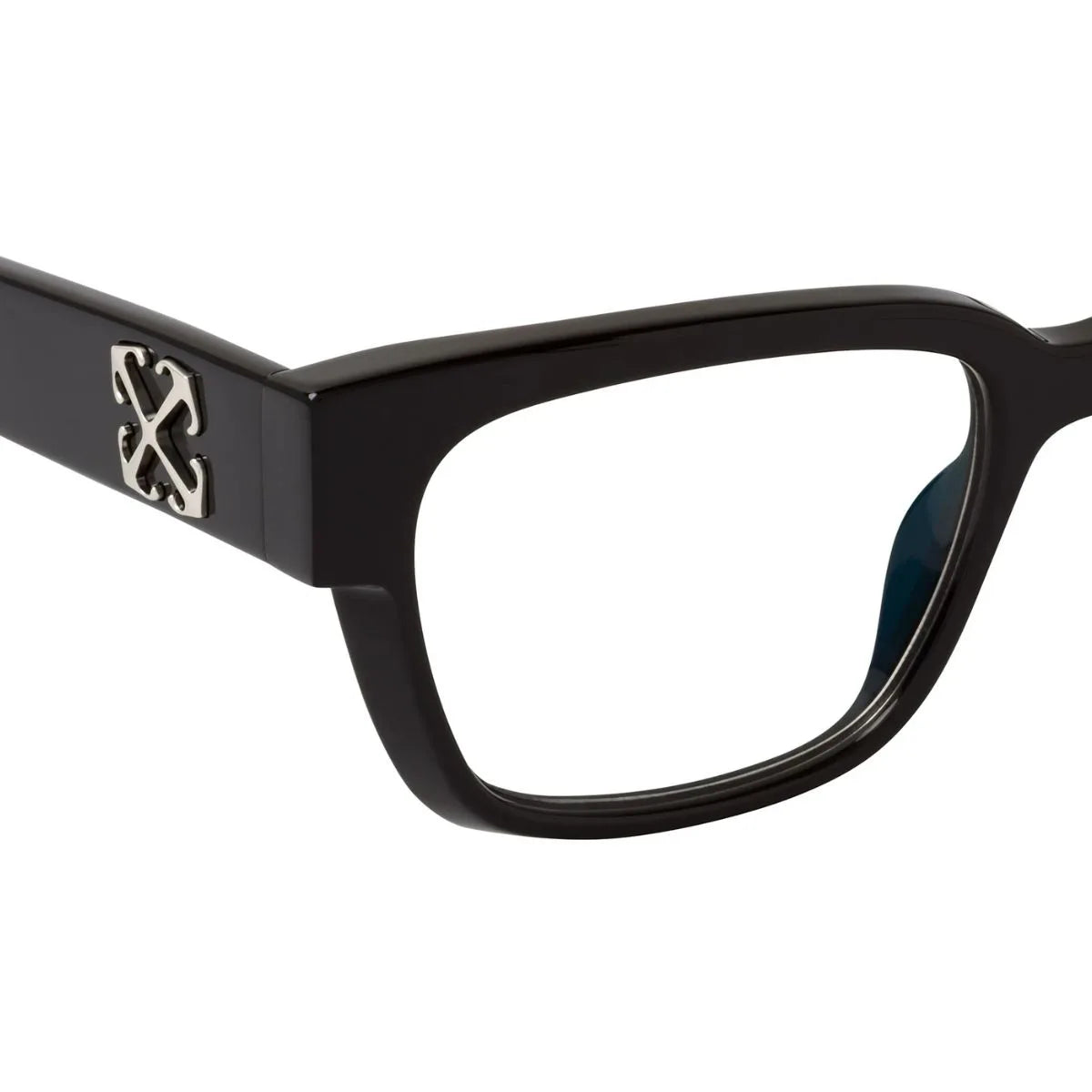 Premium Off White optical glasses OERJO59 1000 in Shinny Black color. Modern square shape eyeglasses frame for men & women, best-selling Off White glasses online at Optorium.