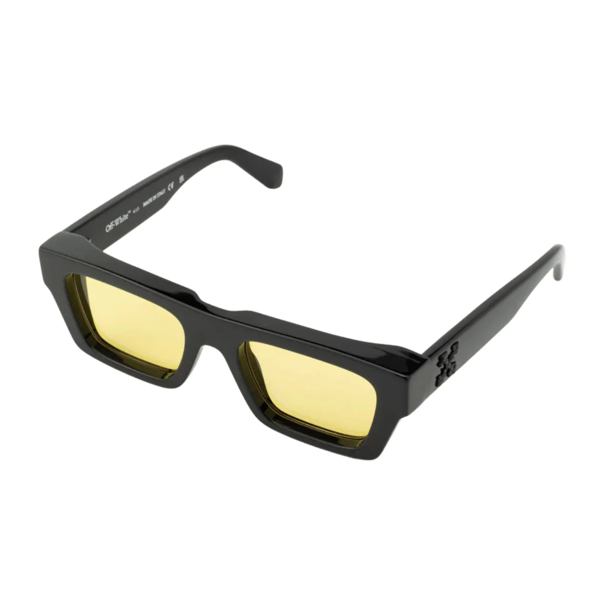 Men’s Off White OREGON sunglass OERI145 1018 yellow lenses premium black frame – designer shades Optorium