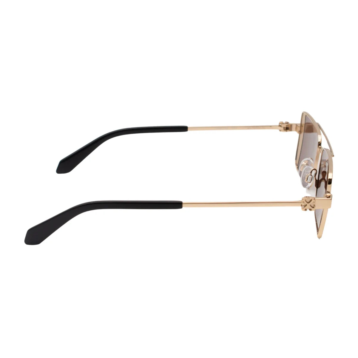 Unisex Off White OERI14A 7664 gold sunglasses with a sleek rectangle silhouette – trending designer offwhite eyewear