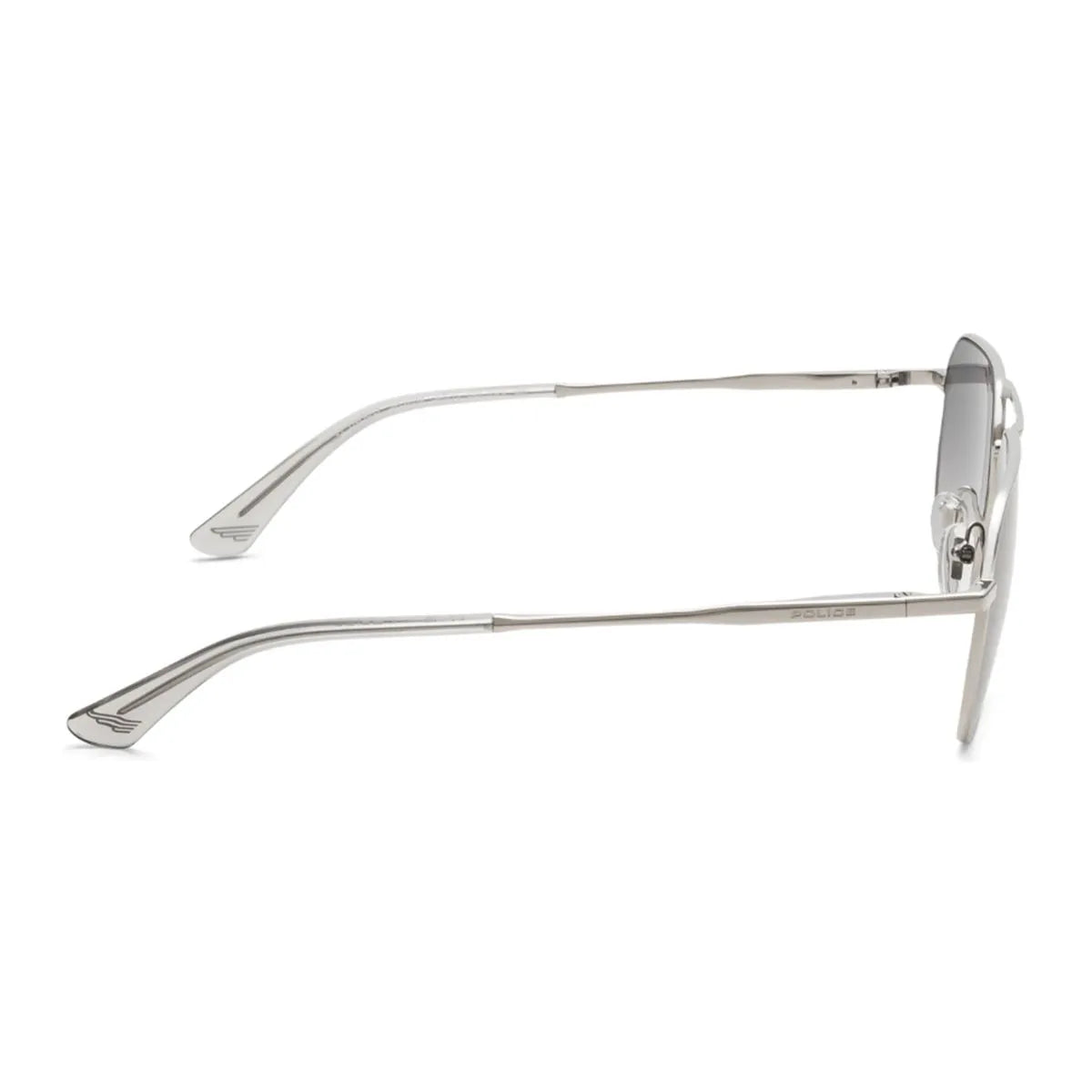 Police full frame silver sunglasses SPLW01K 0579 UV protection men shades at Optorium
