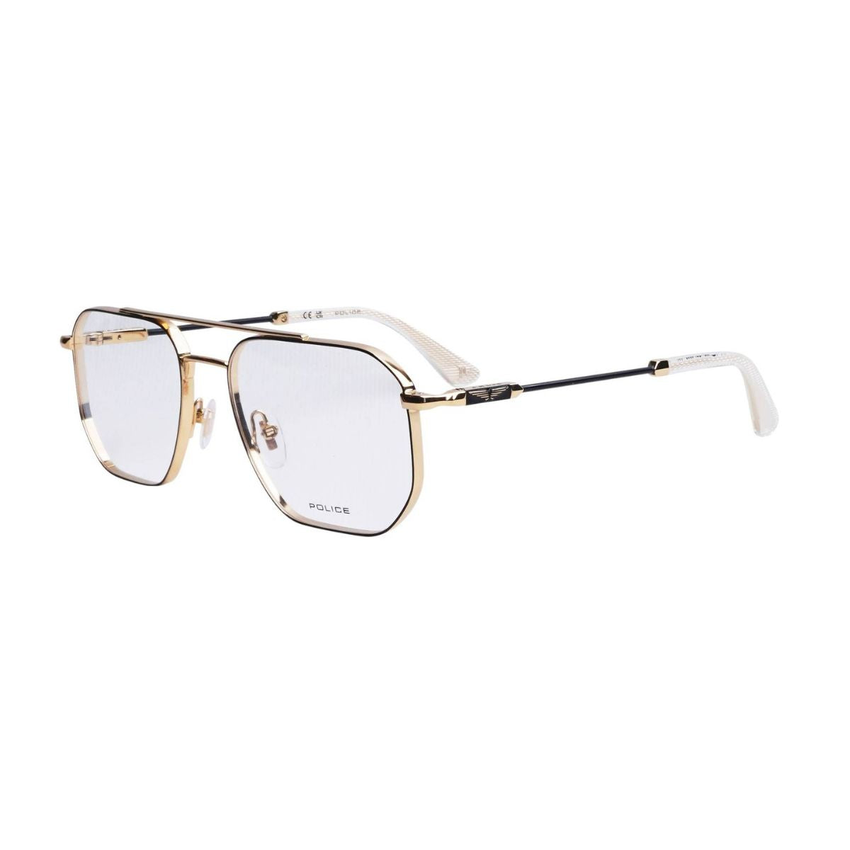 "buy Police VPLG82K 0302  square metal eyeglasses frame for men's online at optorium"