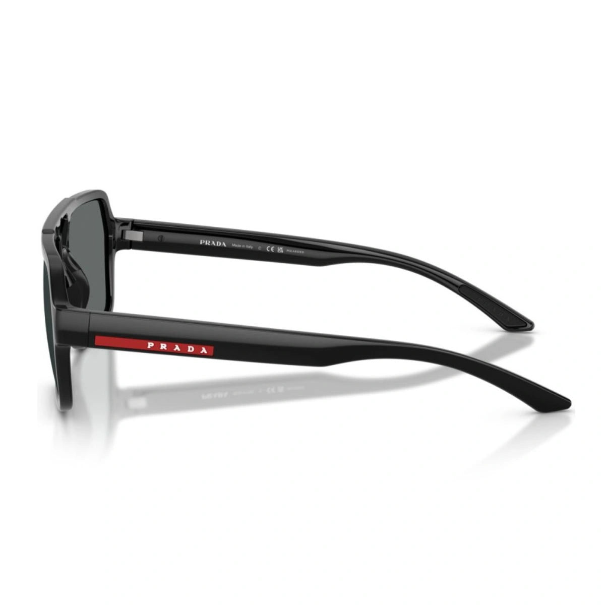 Stylish Prada SPR A06 rectangle shades black frame front view