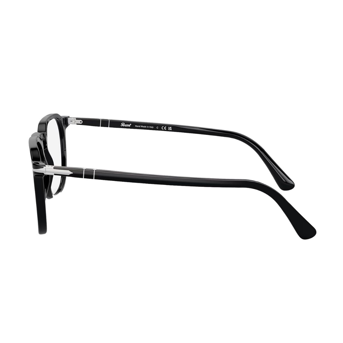 Lightweight Persol 3337-V 95 optical frame, black square shape for men and women. Available at Optorium.
