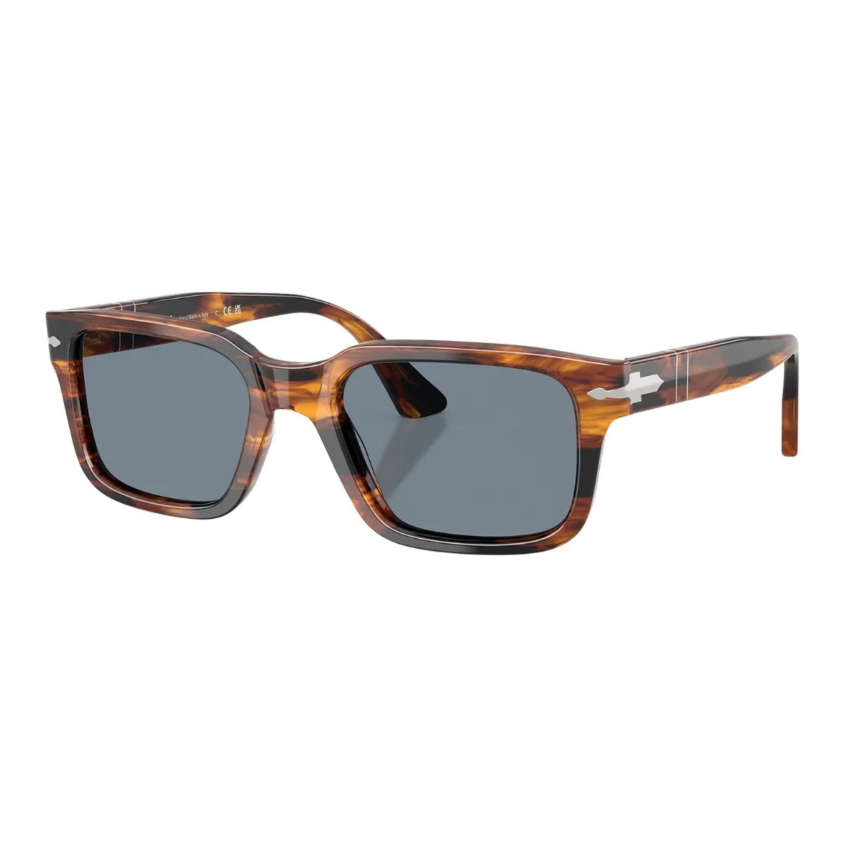 Persol sunglasses 3272 striped black and brown model with premium craftsmanship, iconic luxury eyewear style and comfortable fit for men and women optorium.