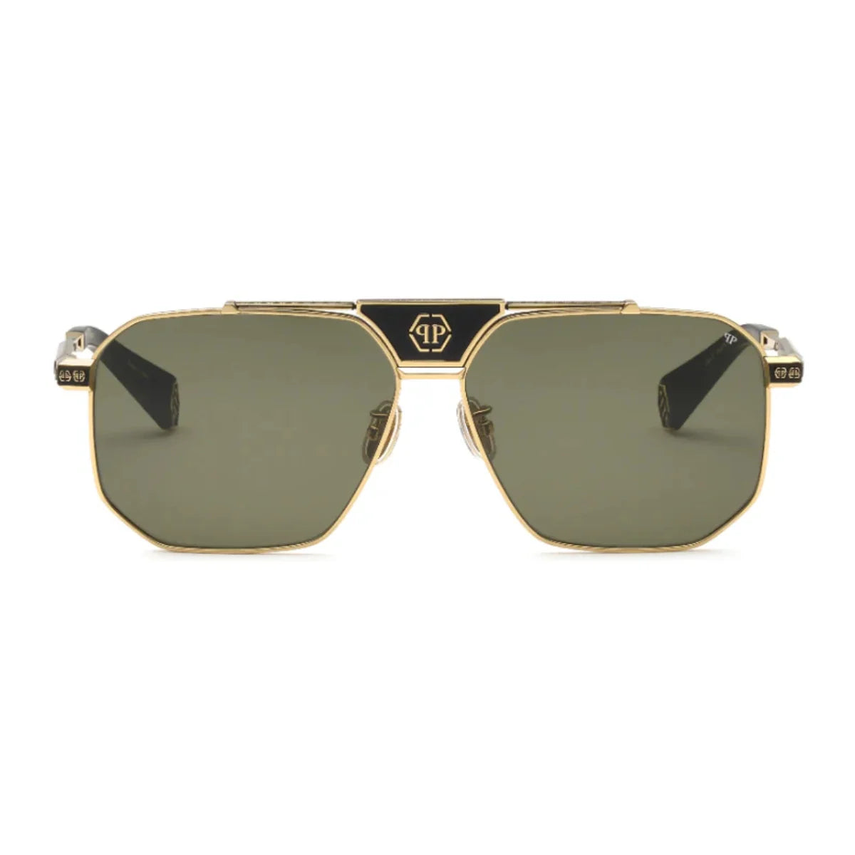 Philipp Plein Legacy Sunglass SPP152V 0302 green lenses full frame Optorium